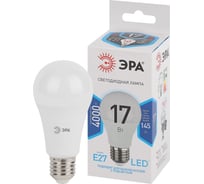 Набор светодиодных лампочек ЭРА STD LED A6017W840E27 (EC) Е27 / E27 17Вт груша, нейтральный белый свет, 10 штук Б0056286