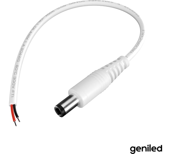 Коннектор Jack "папа" для светодиодной ленты geniled с проводом для подключения 12339