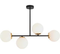 Люстра De Fran LP-4311, Е27 4x40Вт, серия ОЛАФ, цвет BKG черный+золото/стекло мат. LP-4311 BKG