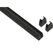 Профиль для светодиодной ленты geniled для стекла, торцевой, Black, 13x18x1000, с заглушками 12137b_1