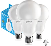 Светодиодная лампа geniled энергосберегающая, E27, A60, 12Вт, 4000К 90Ra, груша, 3 шт 01371_4000_3