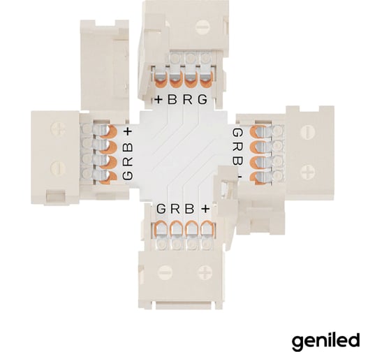 Коннектор для светодиодной ленты geniled RGB 10 мм для X-образного соединения 12191