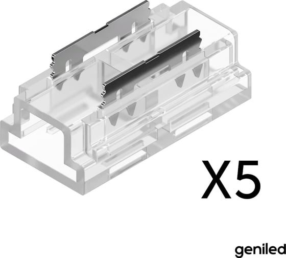 Набор коннекторов прямых для светодиодной ленты geniled СОВ 5мм 5шт 2pin прокалывающий 12375