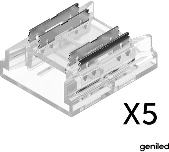 Набор коннекторов прямых для светодиодной ленты geniled СОВ RGB 10мм 4pin 5 шт прокалывающий 12413