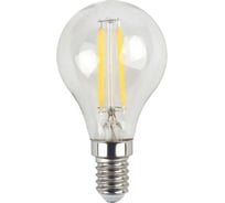 Набор лампочек ЭРА FLED P457W827E14 светодиодные, (EC) Е14 / E14 7 Вт, филамент, шар, теплый белый, 10 шт Б0056333