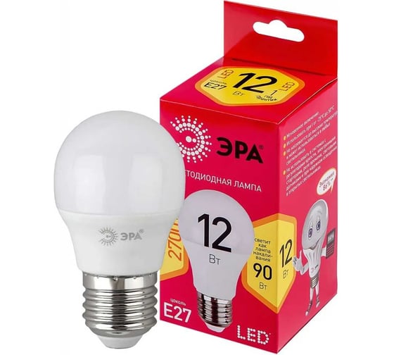 Набор светодиодных лампочек ЭРА RED LINE LED A6520W827E27 R (EC) Е27 / E27 20Вт, груша, теплый, 10 шт Б0056198