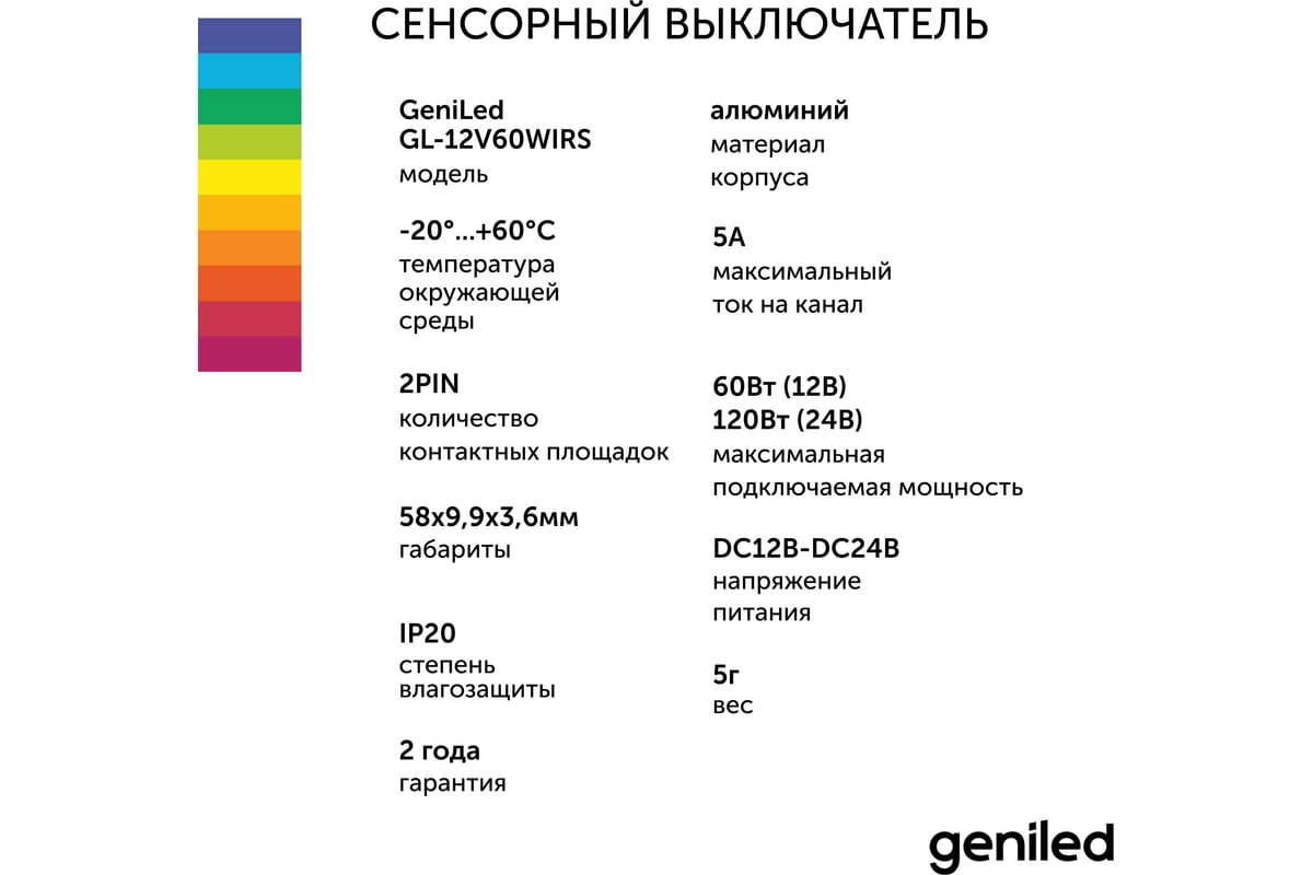Бесконтактный сенсорный выключатель geniled в алюминиевый профиль для ...