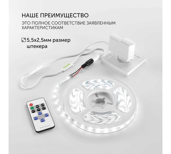 Блок питания Geniled GL-12V30WP20 Plug - для светодиодной ленты / Мощность - 30 Вт / Вых. Напряжение - 12 В / Вых. Ток - 2,5 А / IP20 09052