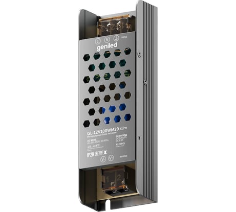 Блок питания для светодиодной ленты Geniled 100W 12V 8,3А IP20 09037