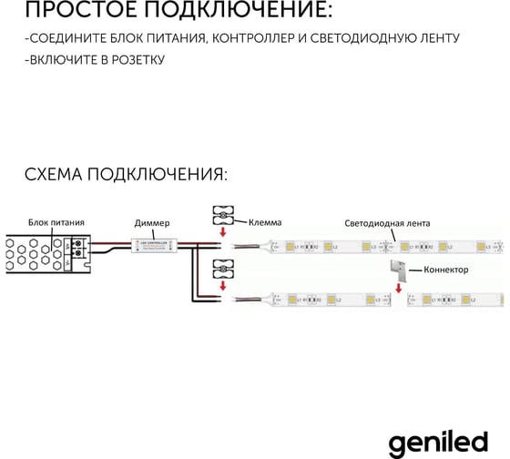 Блок питания Geniled GL-24V200WM67 slim - для светодиодной ленты / Мощность - 200 Вт / Вых. Напряжение - 24 В / Вых. Ток - 8,3 А / IP67 09045