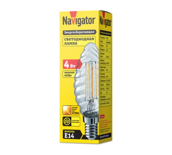 Лампа Navigator NLL-F-TC35-4-230-2.7K-E14 71311