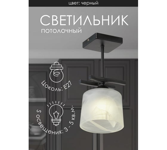 Потолочный светильник Мелодия Света SS5274-1 BK 000061917