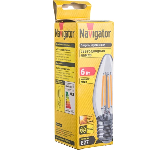 Лампа Navigator NLL-F-C35-6-230-2.7K-E27 14007