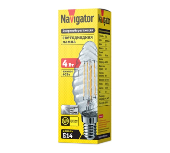 Лампа Navigator NLL-F-TC35-4-230-4K-E14 61340