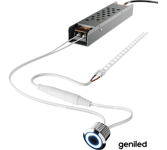 Сенсорный выключатель для светодиодной ленты Geniled с регулировкой яркости сенсорная кнопка диммер 17019