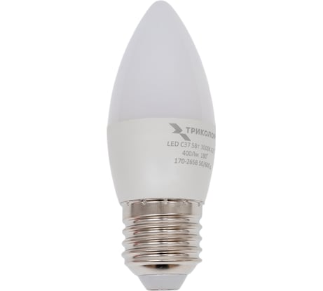 Лампа светодиодная Триколор LED C37 5Вт 3000K E27 LED-TR-C375w3KE27