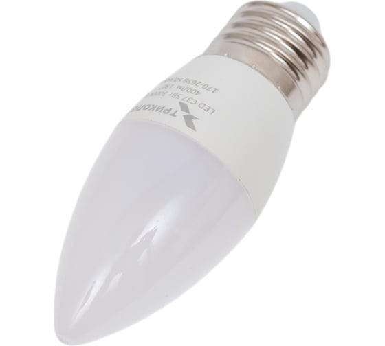 Лампа светодиодная Триколор LED C37 5Вт 3000K E27 LED-TR-C375w3KE27
