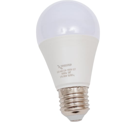 Лампа светодиодная Триколор LED А60 11Вт 4000K E27 LED-TR-А6011w4KE27