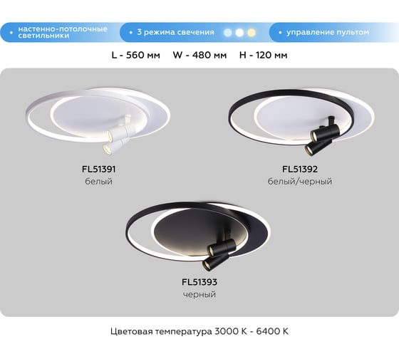 Настенно-потолочный светодиодный светильник Ambrella Light COMFORT FL51393