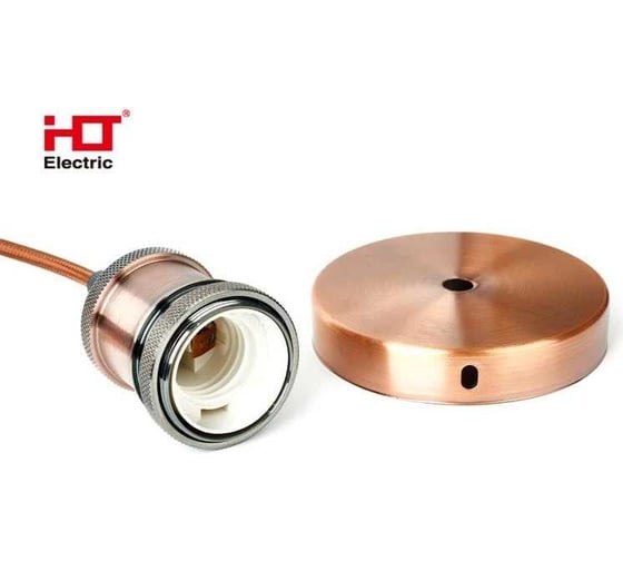 Патрон подвесной HLT E27 со шнуром 1,5м RETRO бронза (8 шт в уп) 085-10-027