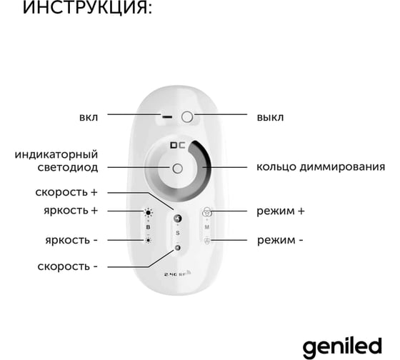 Пульт для диммера для светодиодной ленты Std DIM Tuya Geniled 17016