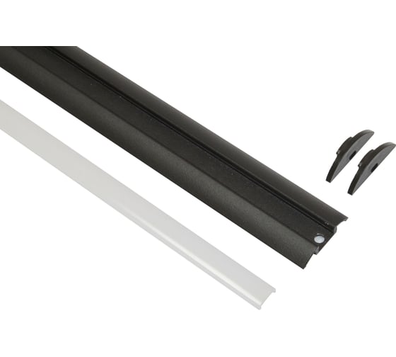 Профиль для светодиодной ленты geniled порог Black 36x6х1000 М16 с заглушками и рассеивателем 12138b_1