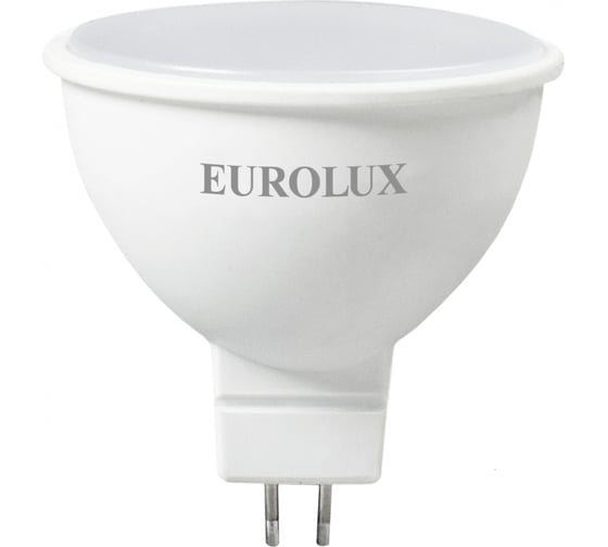 Светодиодная лампа Eurolux LL-E-MR16-7W-230-2,7K-GU5.3, рефлектор, 7Вт, теплый белый, GU5.3/  76/2/23 16278738