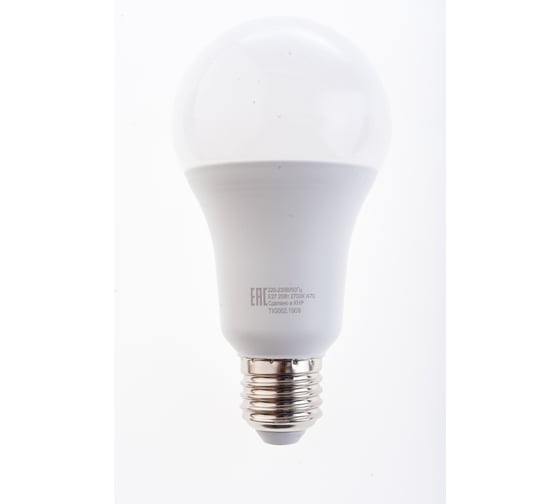 Светодиодная лампа Eurolux LL-E-A70-20W-230-2,7K-E27/груша, 20Вт, теплый белый, Е27 76/2/21