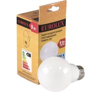 Светодиодная лампа Eurolux LL-E-A60-9W-230-4K-E27/груша, 9Вт, нейтральный, Е27 76/2/14