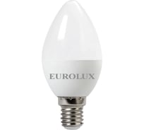 Светодиодная лампа Eurolux LL-E-C37-7W-230-2,7K-E14/свеча, 7Вт, теплый белый, Е14 76/2/7