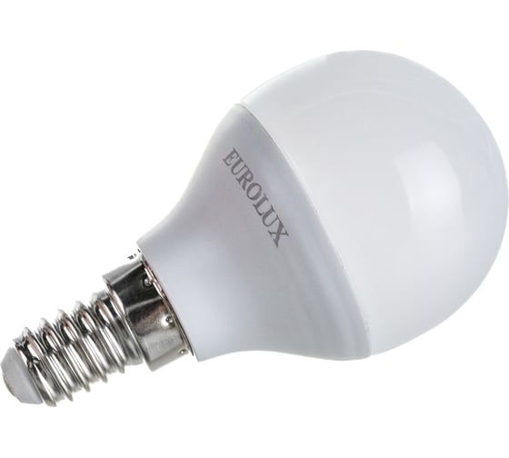 Светодиодная лампа Eurolux LL-E-G45-7W-230-2,7K-E14/шар, 7Вт, теплый белый, Е14 76/2/5