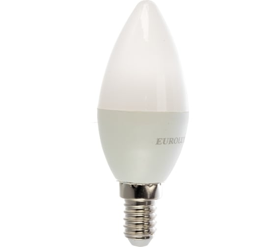 Светодиодная лампа Eurolux LL-E-C37-6W-230-2,7K-E14/свеча, 6Вт, теплый белый, Е14 76/2/2