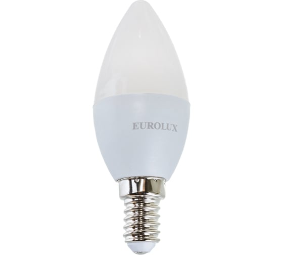 Светодиодная лампа Eurolux LL-E-C37-5W-230-2,7K-E14/свеча, 5Вт, теплый белый, Е14 76/2/1 16278740