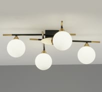 Светильник потолочный Moderli Molecule черный, золотой V10835-4C