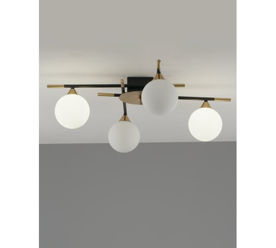 Светильник потолочный Moderli Molecule черный, золотой V10835-4C