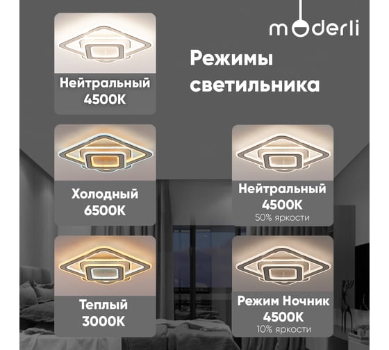 Светильник потолочный Moderli светодиодный Greta V10700-CL