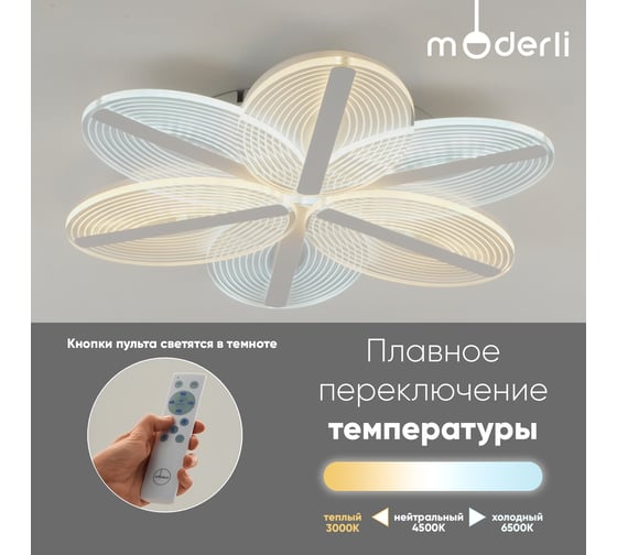 Светильник потолочный Moderli светодиодный Fiore V10675-CL