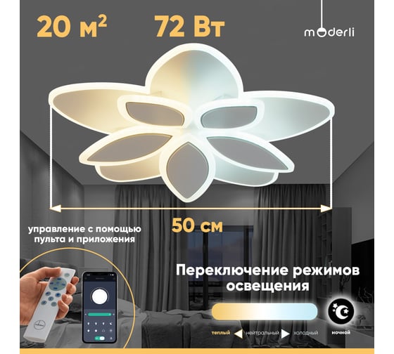 Светильник потолочный Moderli светодиодный Magnete V10670-CL