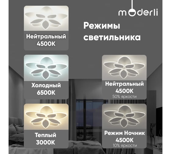 Светильник потолочный Moderli светодиодный Magnete V10670-CL