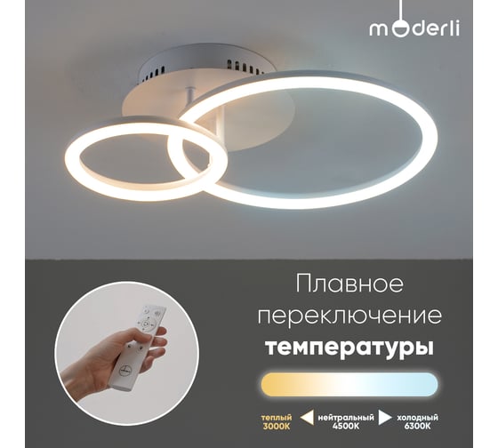 Светильник потолочный Moderli светодиодный Lighty белый V10986-CL