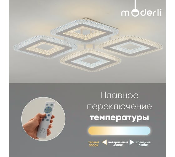 Светильник потолочный Moderli светодиодный Mosaico V10673-CL