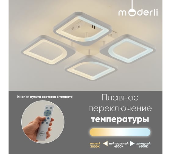 Светильник потолочный Moderli светодиодный Prima V10660-CL