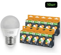 Лампочка светодиодная ALTECH LED G45-10W-830-Е27 теплый белый свет 10шт 4673758071545