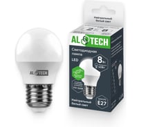 Лампочка светодиодная ALTECH LED G45-8W-840-Е27 8Вт шарик нейтральный белый свет 4673758070968