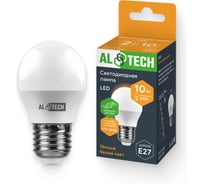 Лампочка светодиодная ALTECH LED G45-10W-830-Е27 10Вт шарик теплый белый свет 4673758070999