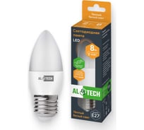 Лампочка светодиодная ALTECH LED С35-8W-830-E27 8Вт свеча теплый белый свет 4673758070043