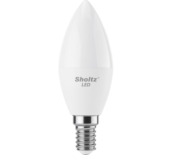Комплект из 2 светодиодных ламп Sholtz свеча 7Вт E14 2700К C37 220-240В, пластик LEC3025D