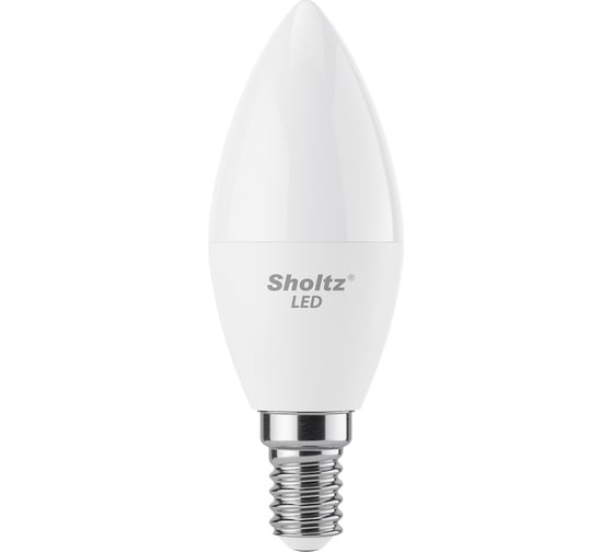 Комплект из 2 светодиодных ламп Sholtz свеча 5Вт E14 2700К C37 220-240В, пластик LEC3020D 1
