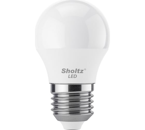 Комплект из 5 светодиодных ламп Sholtz шар 7Вт E27 4200К G45 220-240В пластик LEB3127P 1