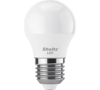 Комплект из 2 светодиодных ламп Sholtz шар 7Вт E27 4200К G45 220-240В, пластик LEB3127D